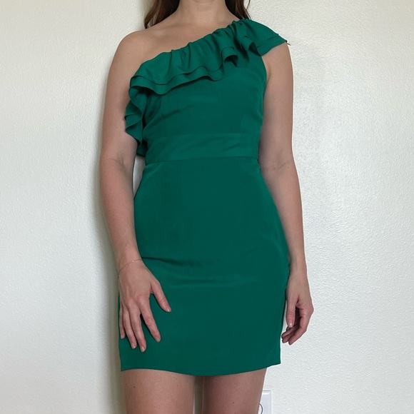 One Shoulder Ruffle Dress - Picture 1 of 5